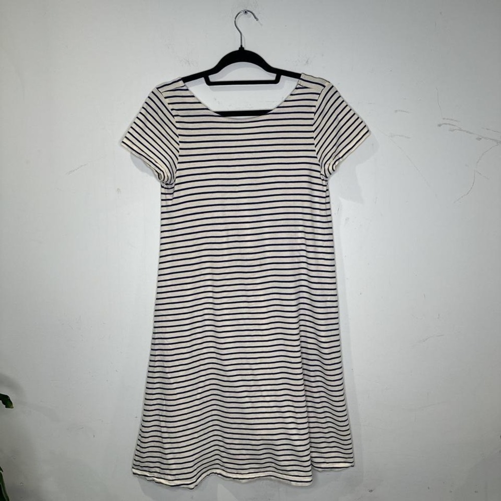 Demylee‎ white and navy striped swing dress SMALL